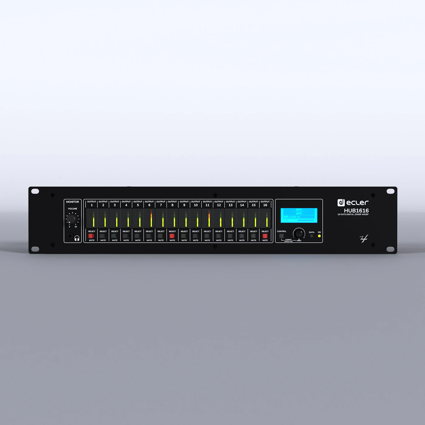 Âm thanh đa vùng cho khách sạn 8–16 vùng với Ecler HUB, eMCONTROL1 và loa IC, eMOTUS OD